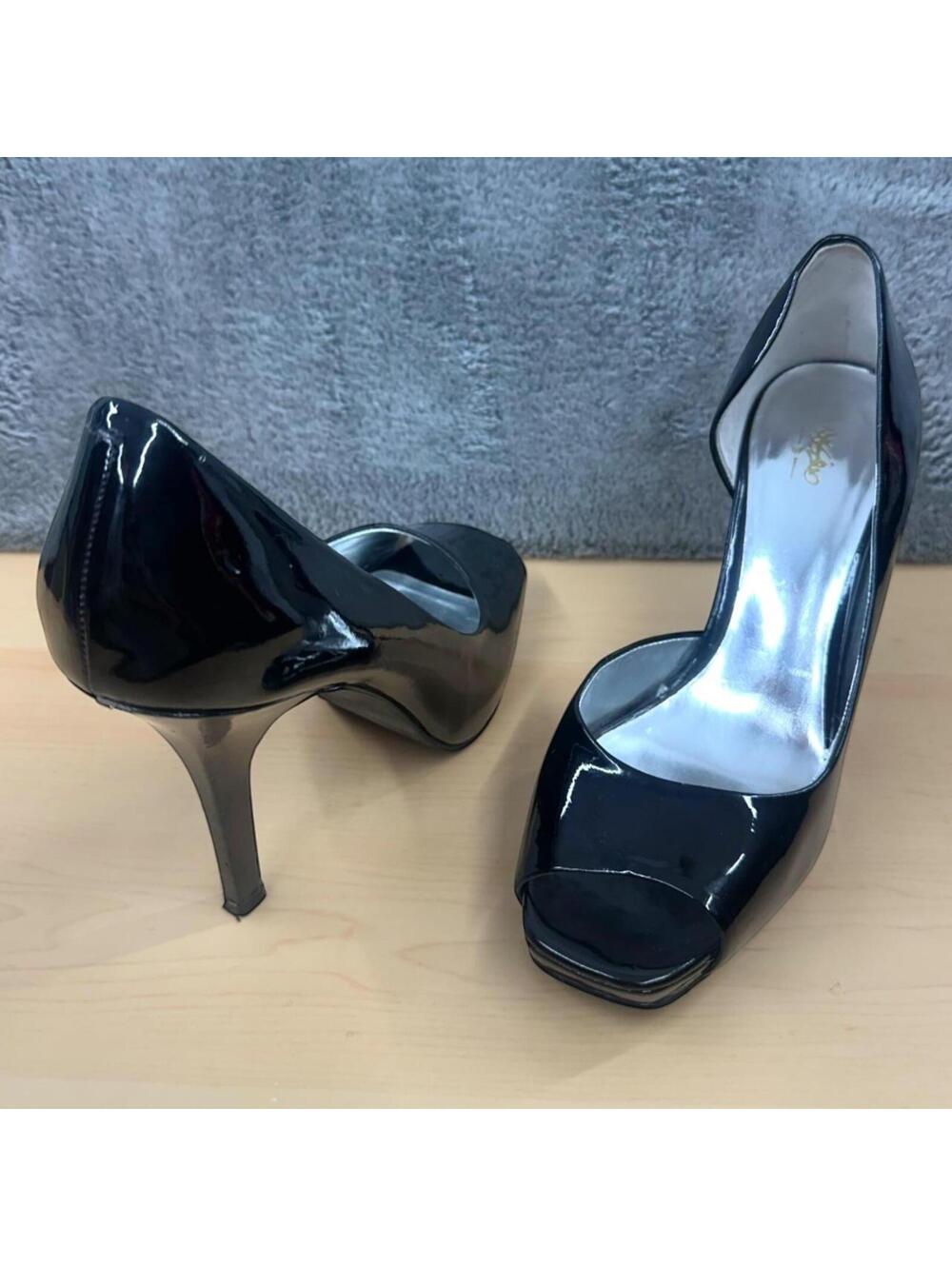 Mossimo Black Patent Leather Peep Toe Pump